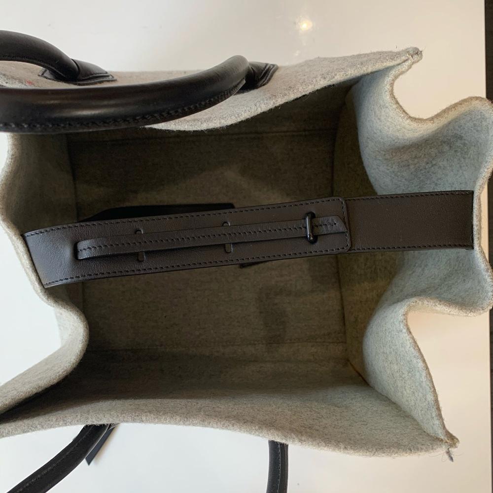 Celine Grey Fel / Wool Phantom Handbag