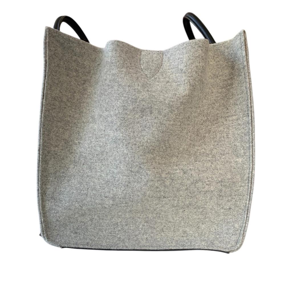 Celine Grey Fel / Wool Phantom Handbag