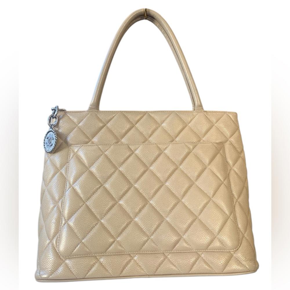 Chanel Champagne Cavier Medallion Tote