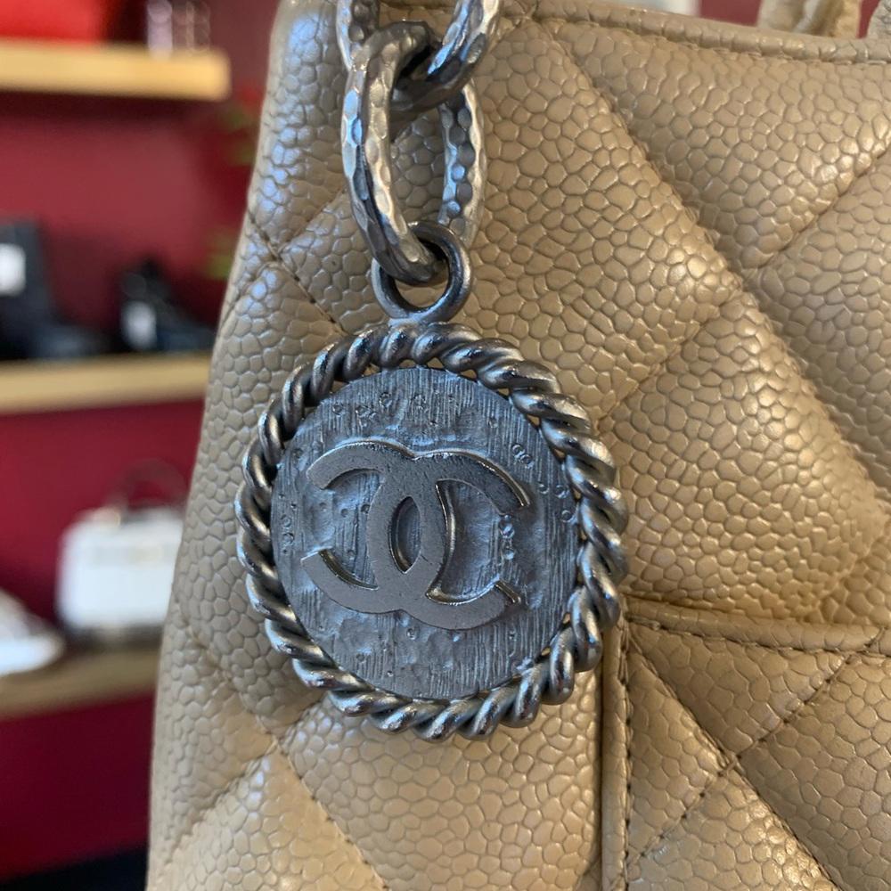 Chanel Champagne Cavier Medallion Tote