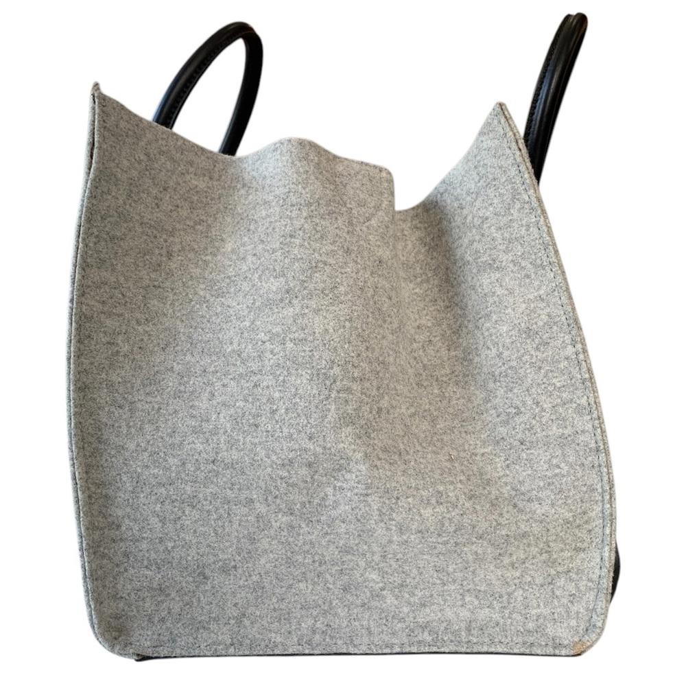 Celine Grey Fel / Wool Phantom Handbag