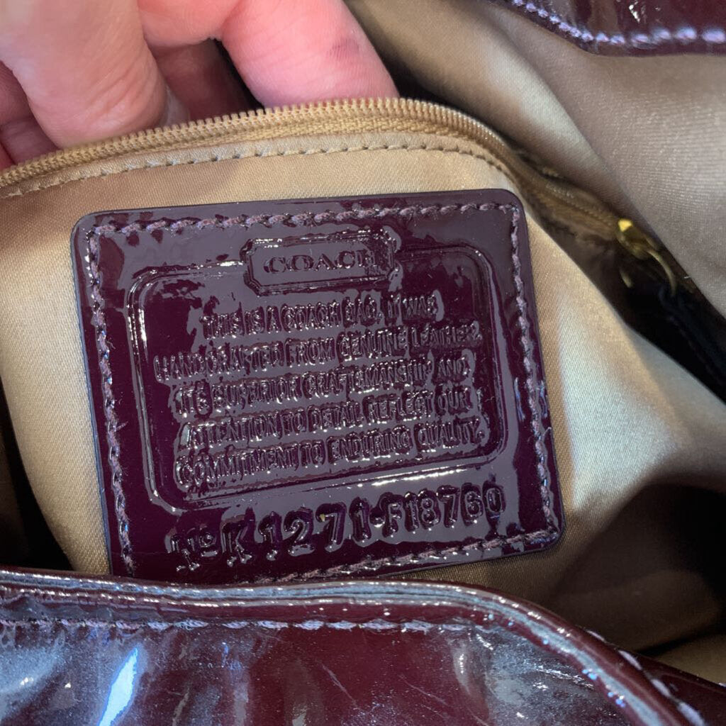 Coach Burgundy Patent Leather Handbag