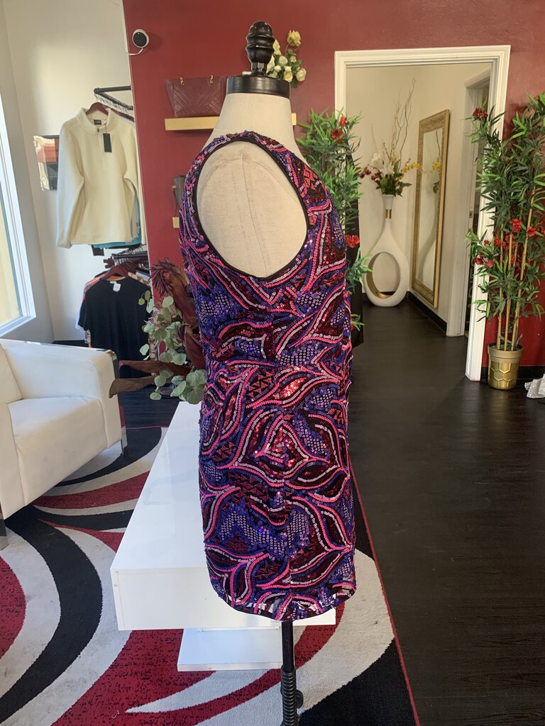 Lulus Pink and Purple Sequin S/L Dress