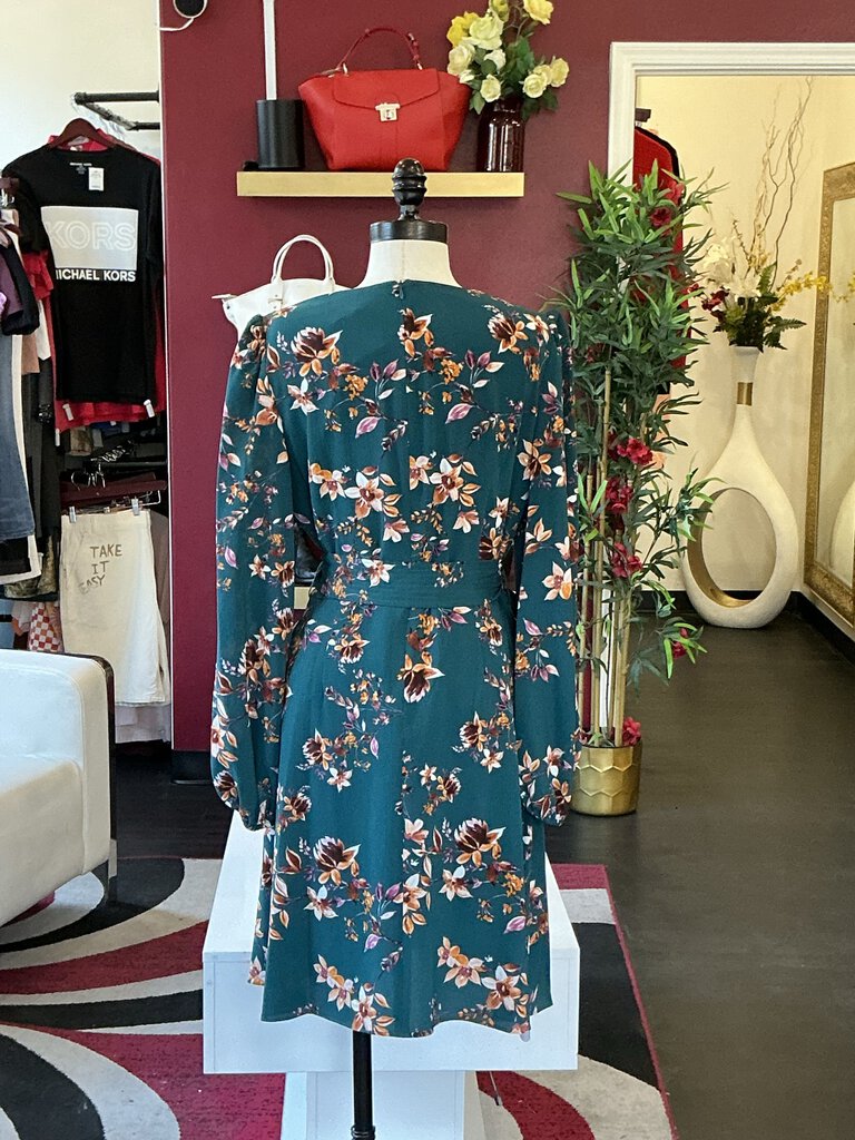 Eliza J Green w/ Orange Flowers L/S Dress