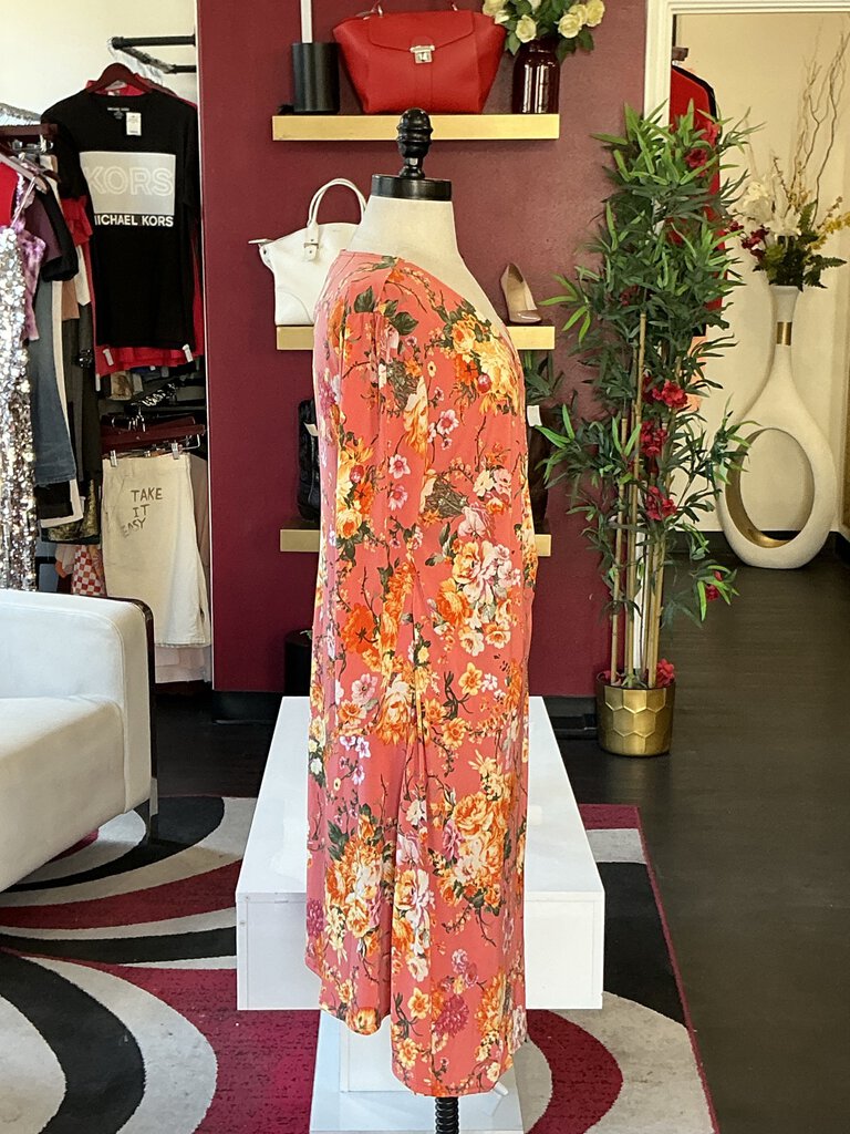 West K Pink and Orange Flower L/S Dress