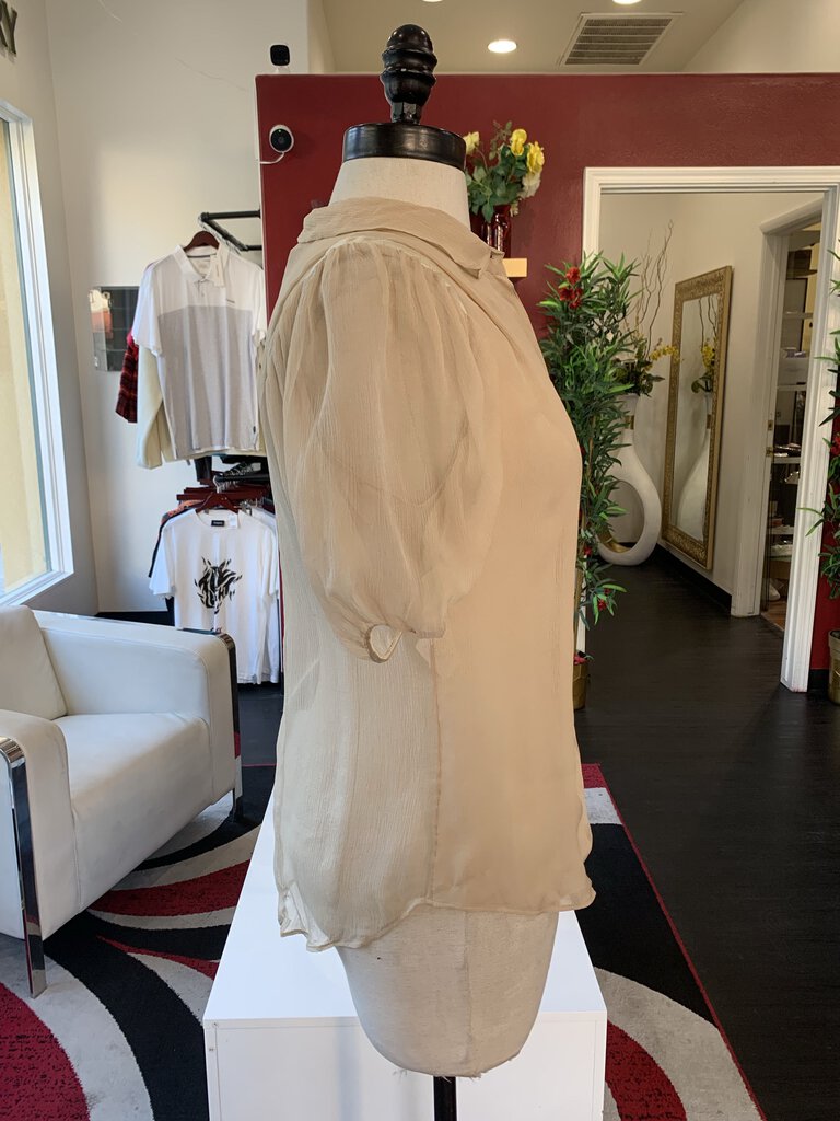 Prada Tan Sheer S/S Blouse