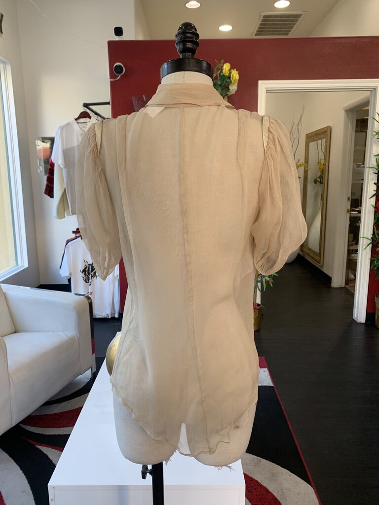Prada Tan Sheer S/S Blouse