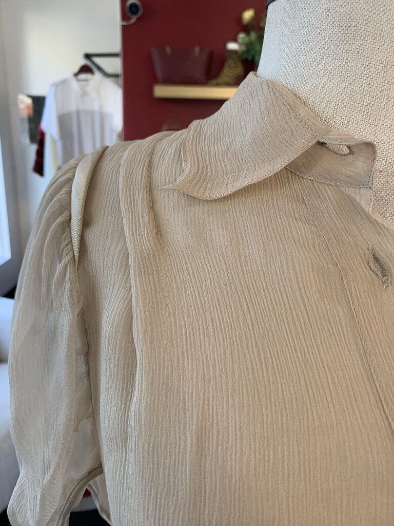 Prada Tan Sheer S/S Blouse