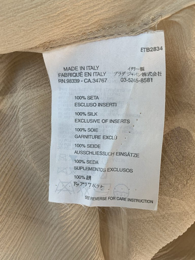 Prada Tan Sheer S/S Blouse