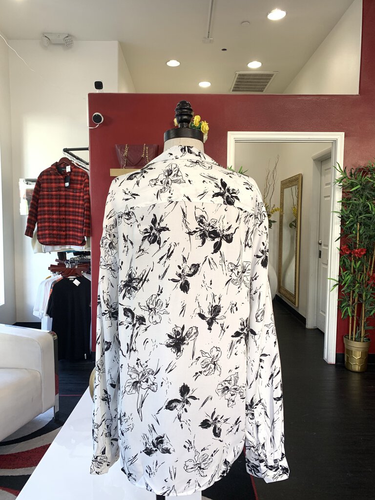The Kooples B/W Floral Print L/S Top *orid retail $215*
