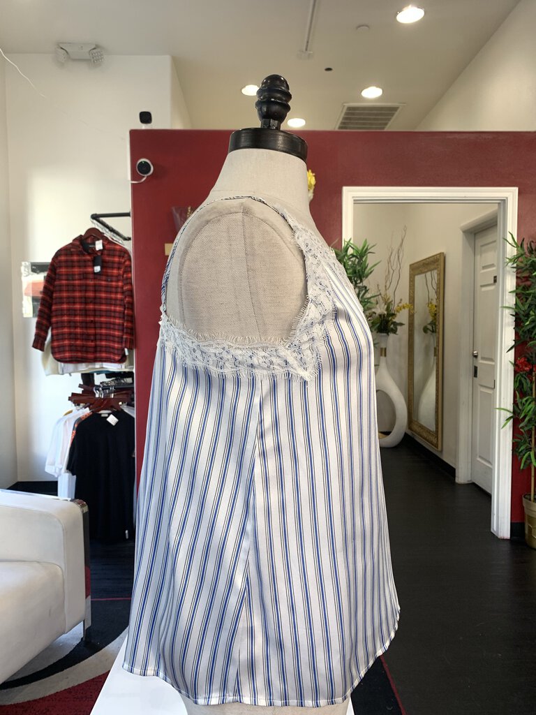 The Kooples Blue Black White Striped S/L Top