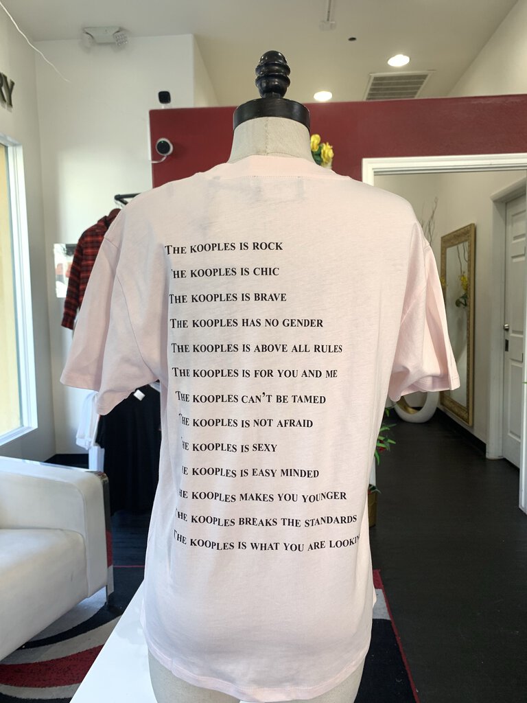 The Kooples Pink "What Is?" Logo S/S Tee
