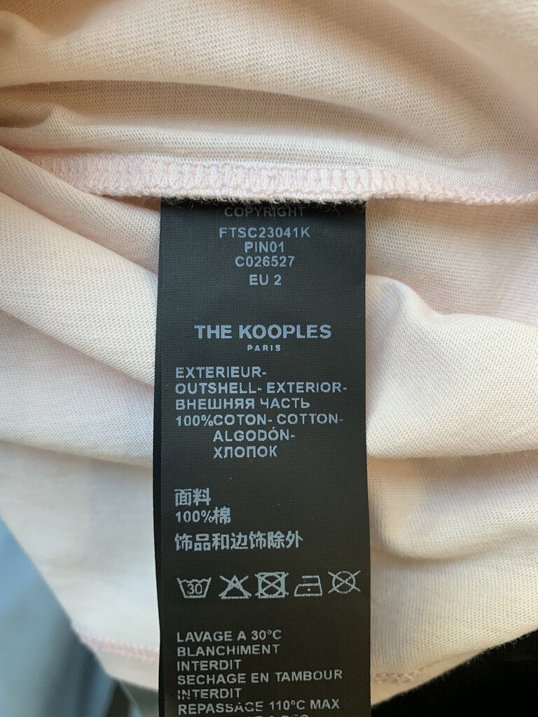 The Kooples Pink "What Is?" Logo S/S Tee