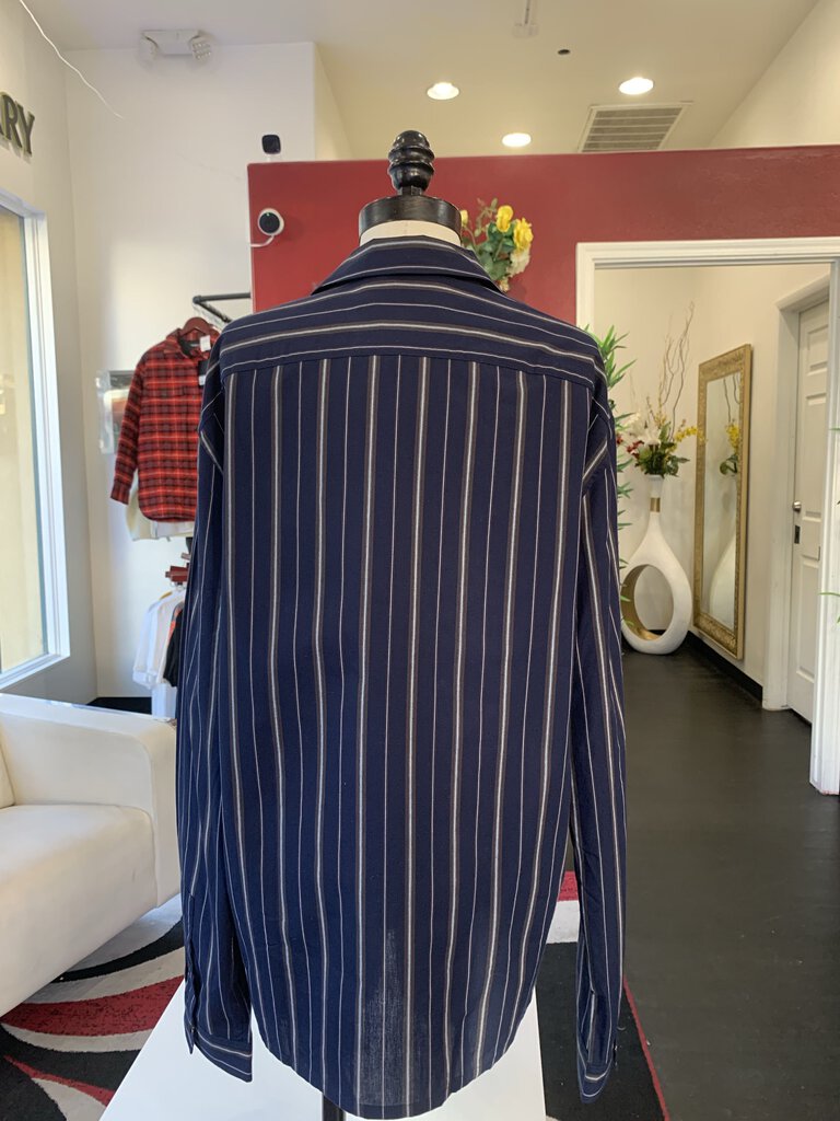The Kooples Blue/Brown Pinstripe L/S Button Down