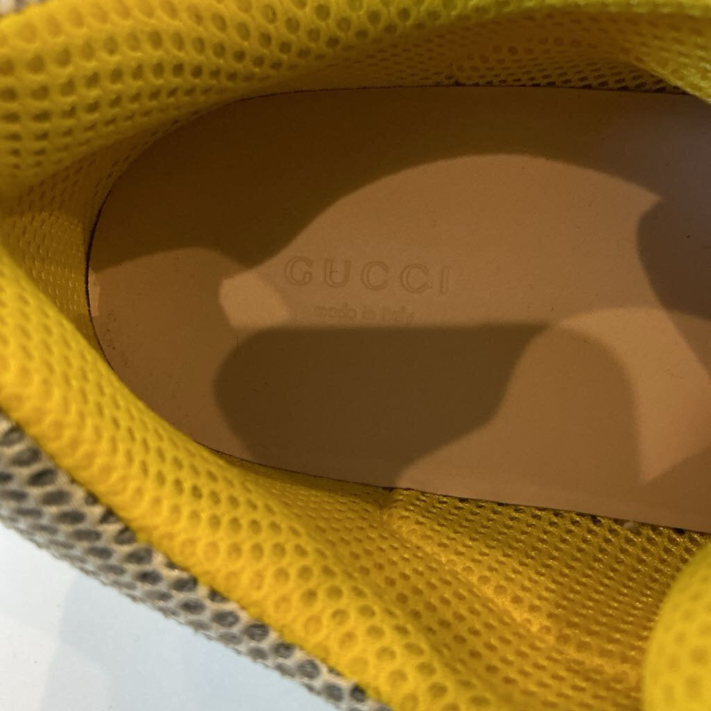 Gucci UNISEX Gold Flashtrek Mesh Leather Sneakers