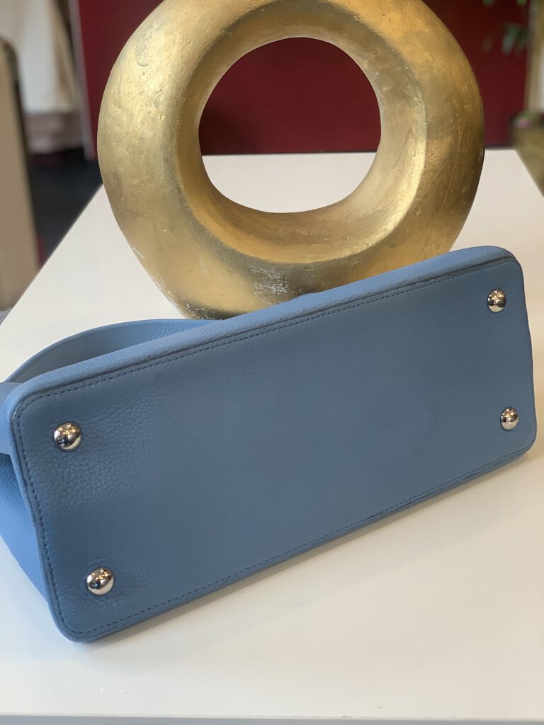 Louis Vuitton Blue Taurillon Capucines MM Shoulder Bag