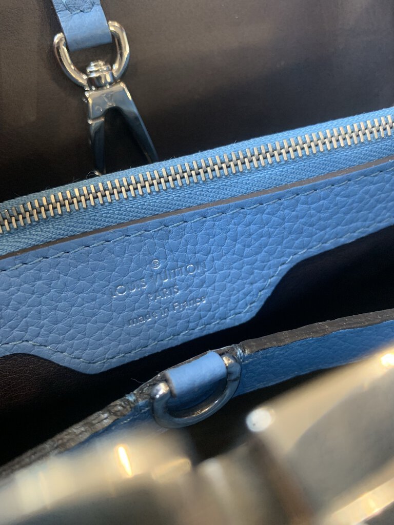 Louis Vuitton Blue Taurillon Capucines MM Shoulder Bag