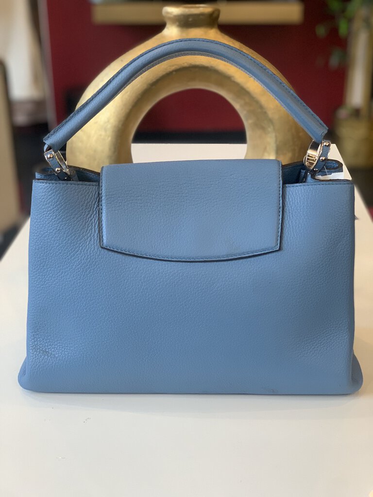 Louis Vuitton Blue Taurillon Capucines MM Shoulder Bag
