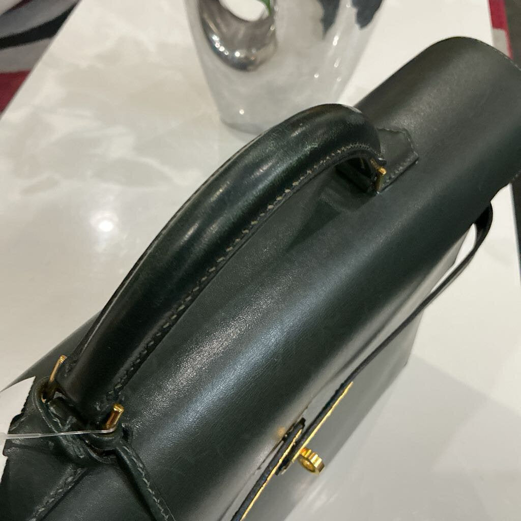Hermes Vintage 38 Dark Green Kelly Bag
