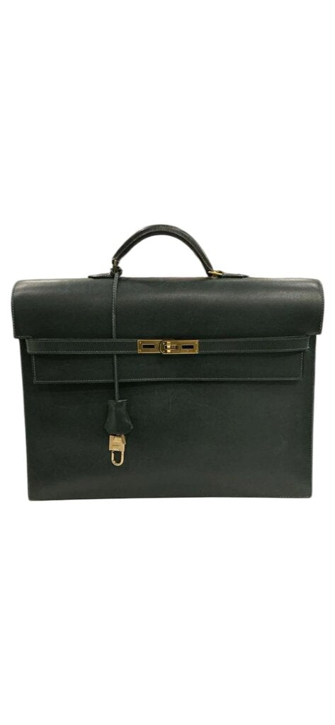 Hermes Vintage 38 Dark Green Kelly Bag