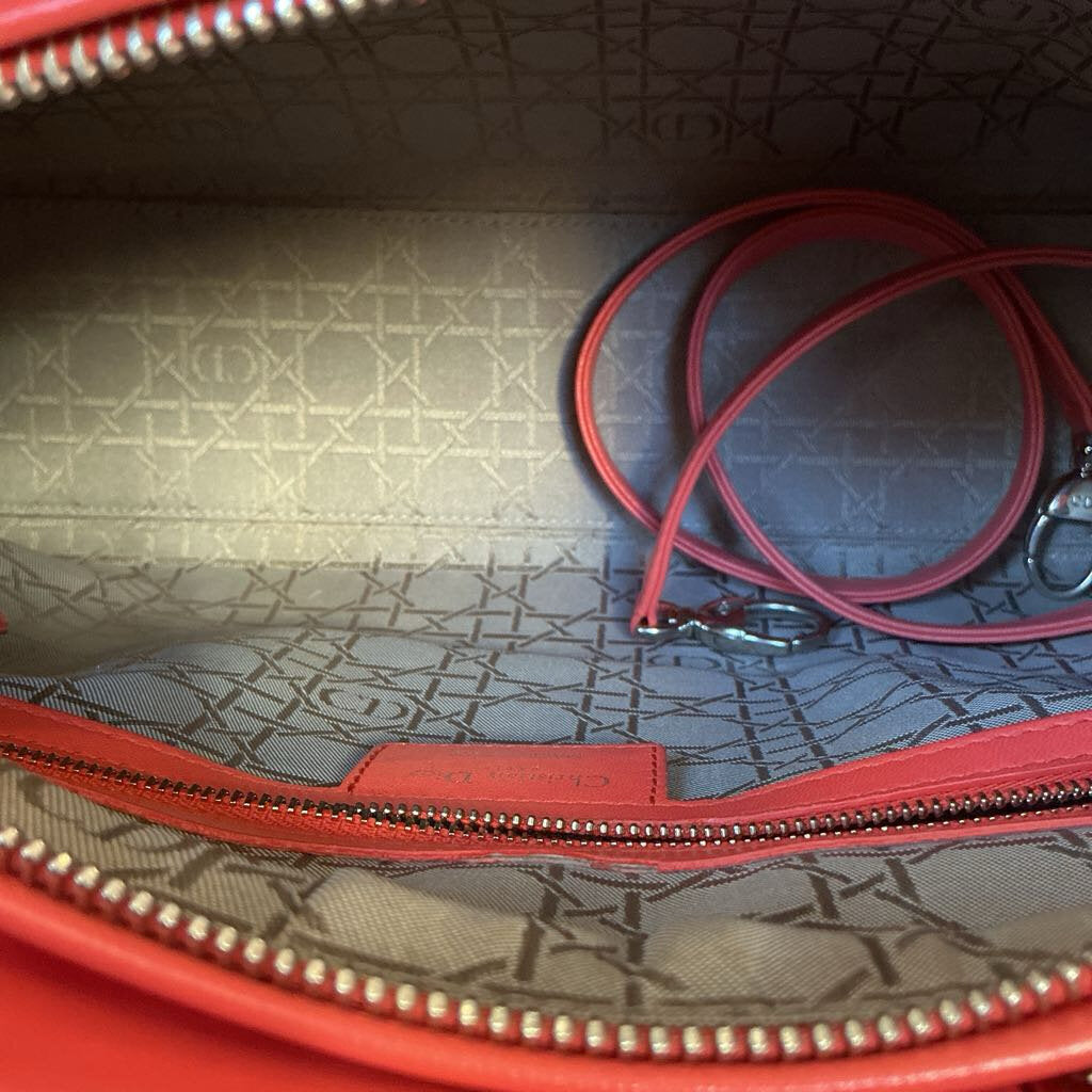 Christian Dior Coral Quilted 2way Handbag