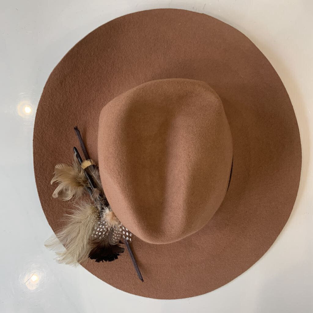 Luciano Berni Brown Feather Wool Hat