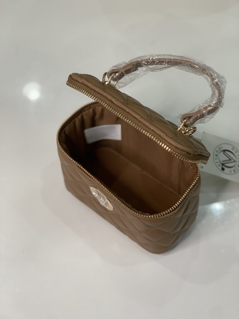 Valentino Orlandi Coffee Quilted Vanity Crossbody