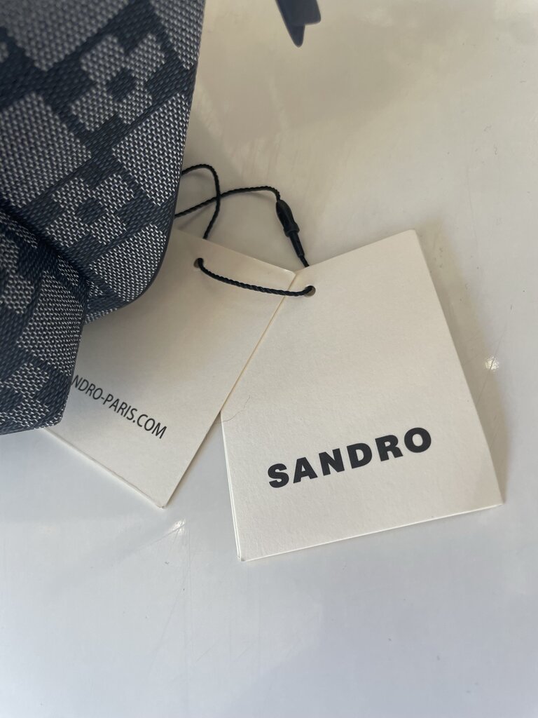 Sandro Navy Monogram Fanny Pack