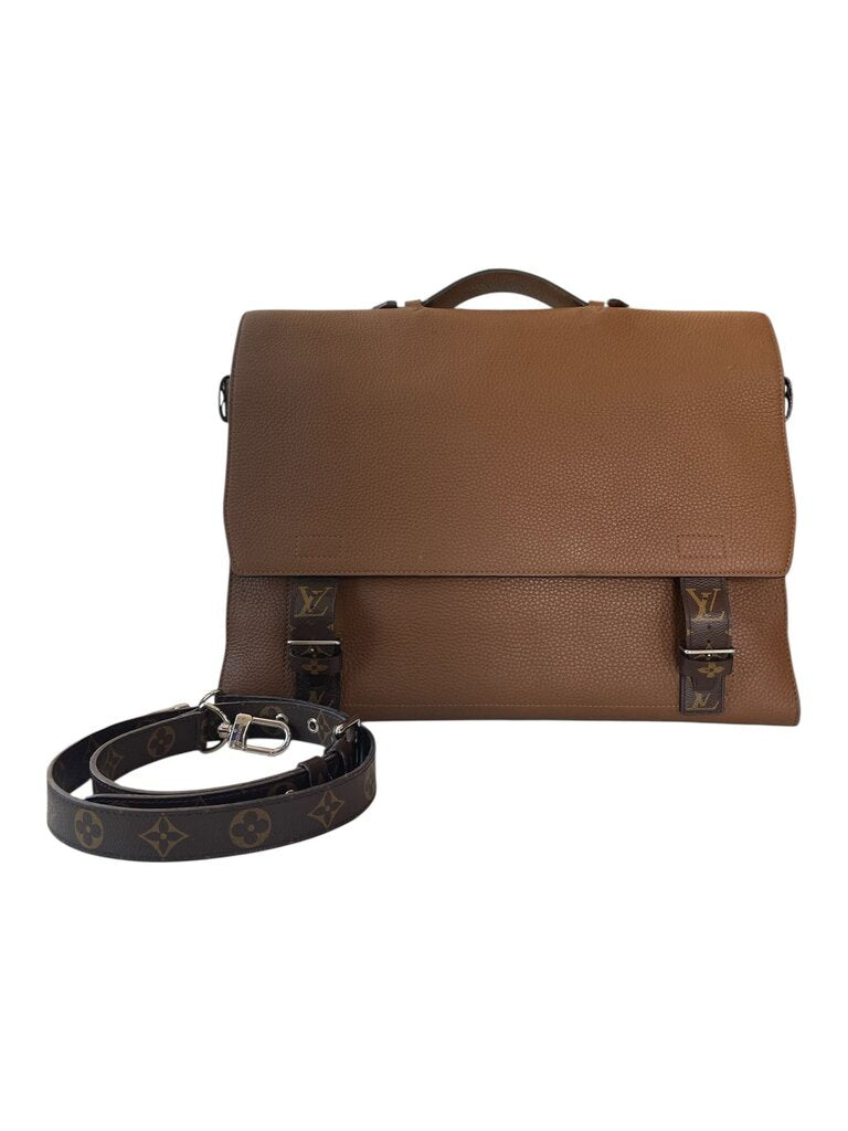 Louis Vuitton Brown Leather Monogram Briefcase