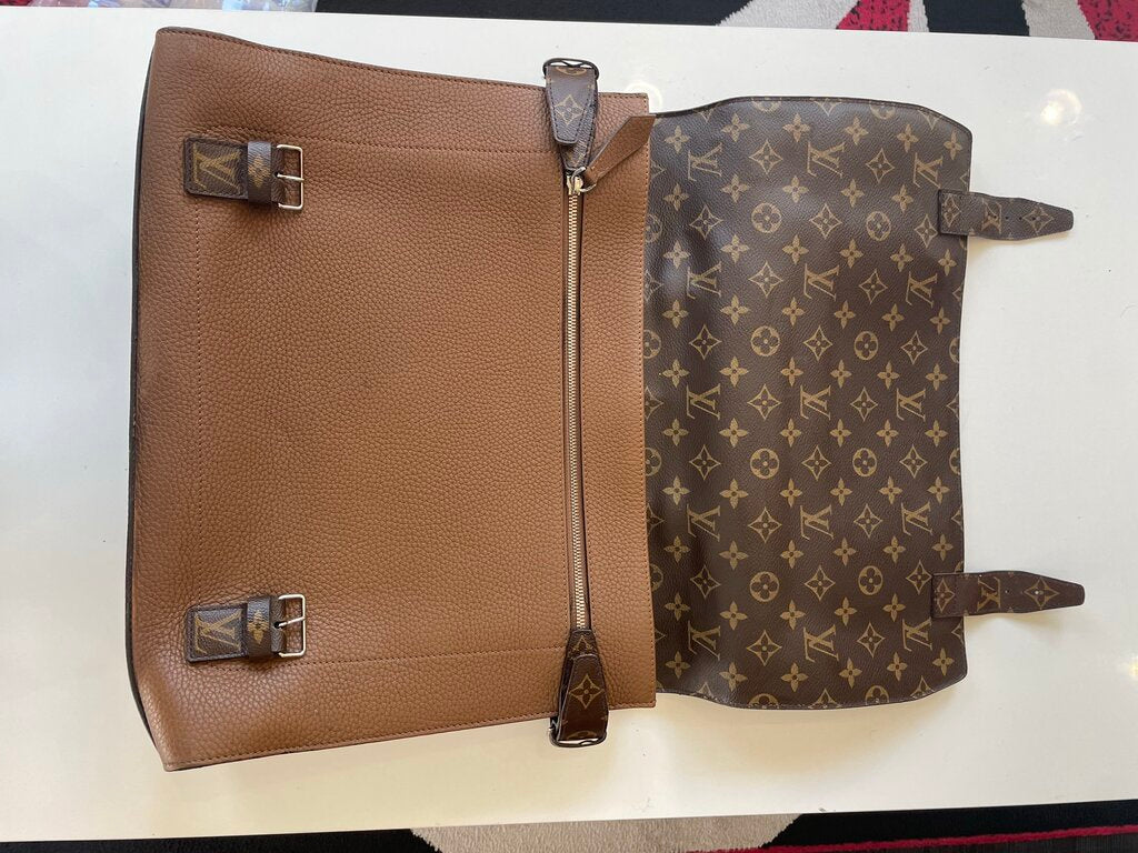 Louis Vuitton Brown Leather Monogram Briefcase