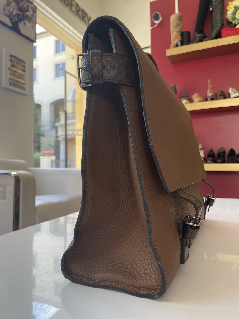 Louis Vuitton Brown Leather Monogram Briefcase