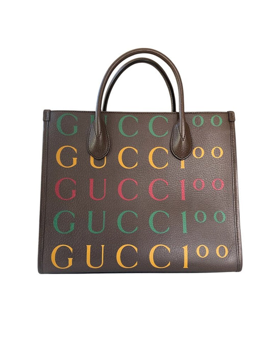 Gucci Brown Calfskin Leather 100 Tote Bag