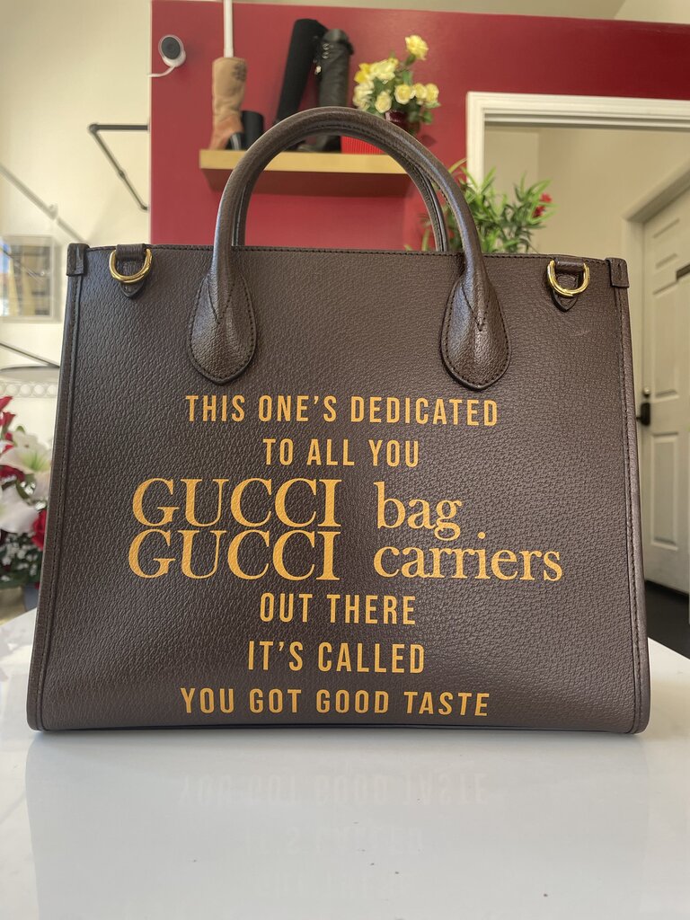 Gucci Brown Calfskin Leather 100 Tote Bag