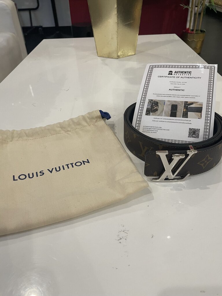 Louis Vuitton Silver LV/Brown Mono Belt