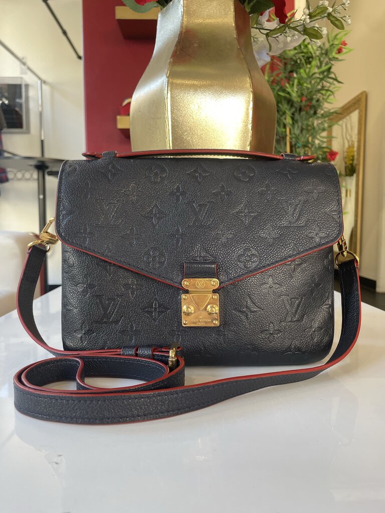 Louis Vuitton Navy Pochette Metis Monogram Empreinte Handbag