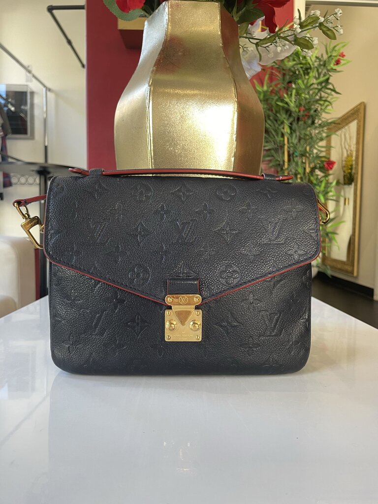 Louis Vuitton Navy Pochette Metis Monogram Empreinte Handbag