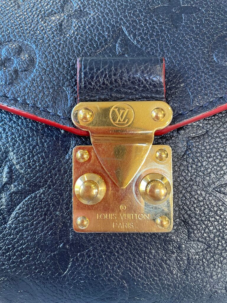 Louis Vuitton Navy Pochette Metis Monogram Empreinte Handbag