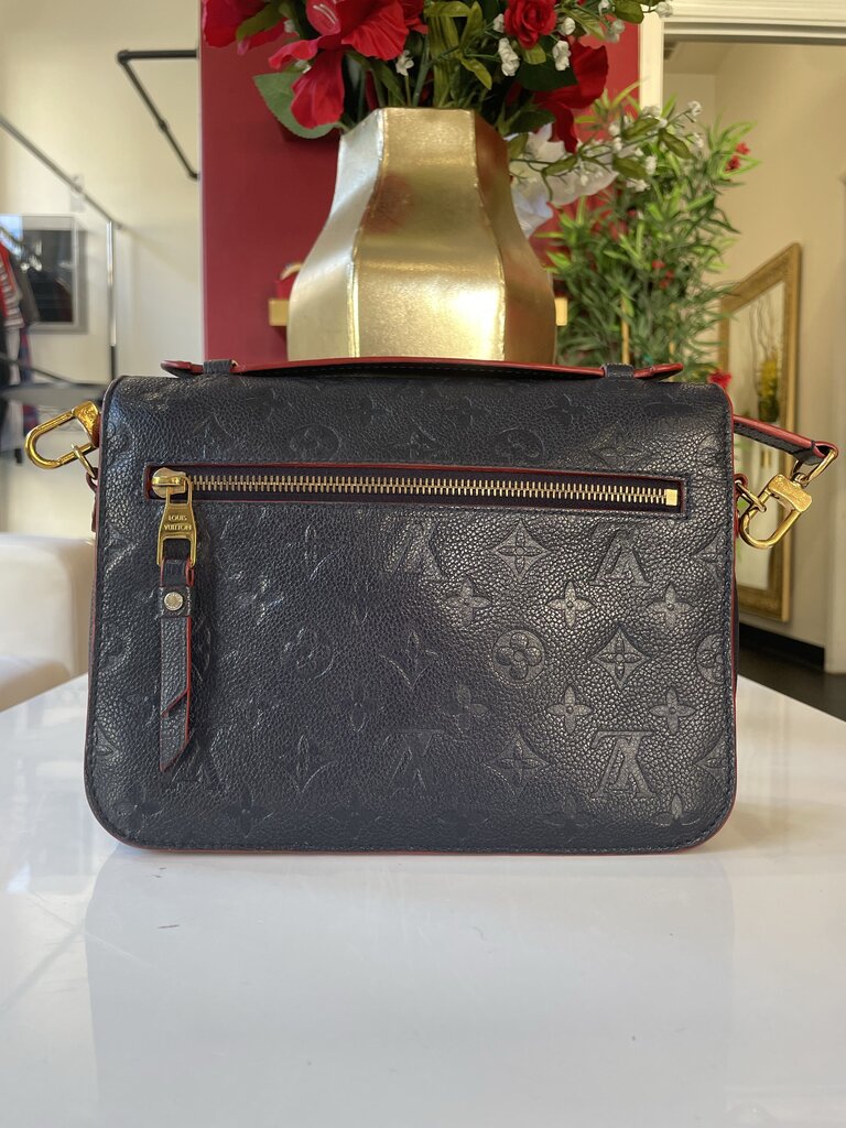 Louis Vuitton Navy Pochette Metis Monogram Empreinte Handbag