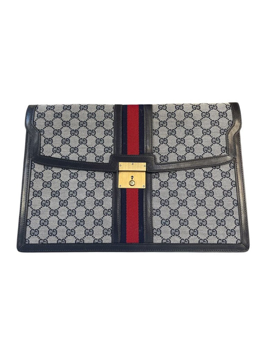 Gucci Navy GG Clutch Handbag