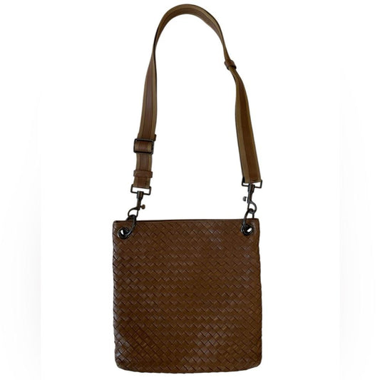 Bottega Veneta Brown Woven Crossbody Bag