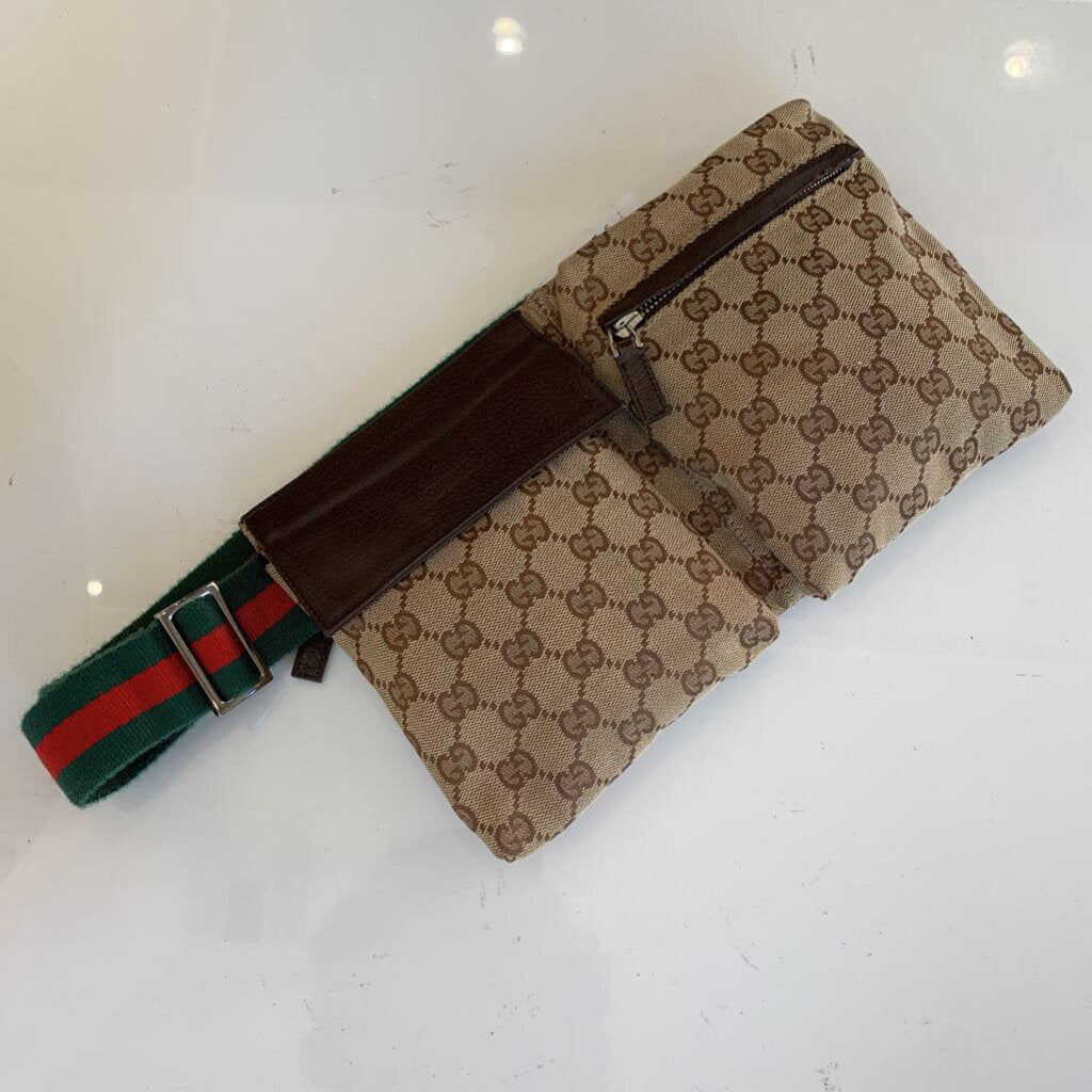 Gucci Monogram Double Canvas Belt Bag