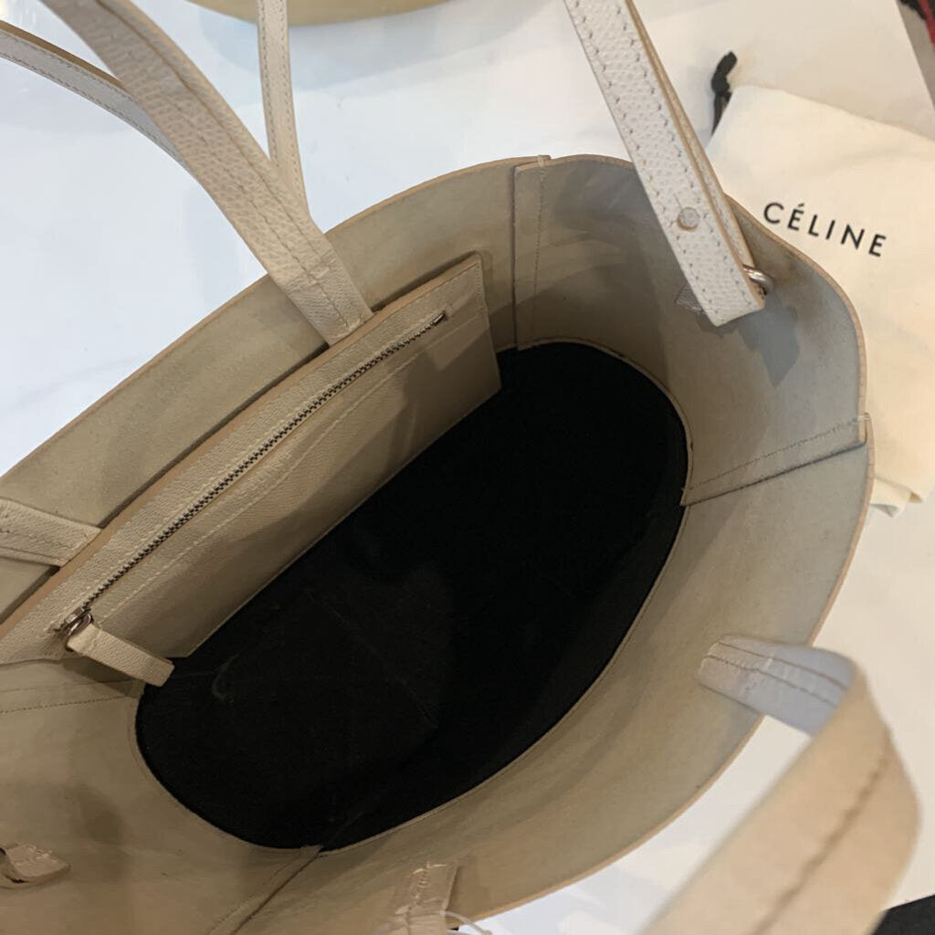 Celine Ivory/Black Grained Calfskin Vertical Handbag