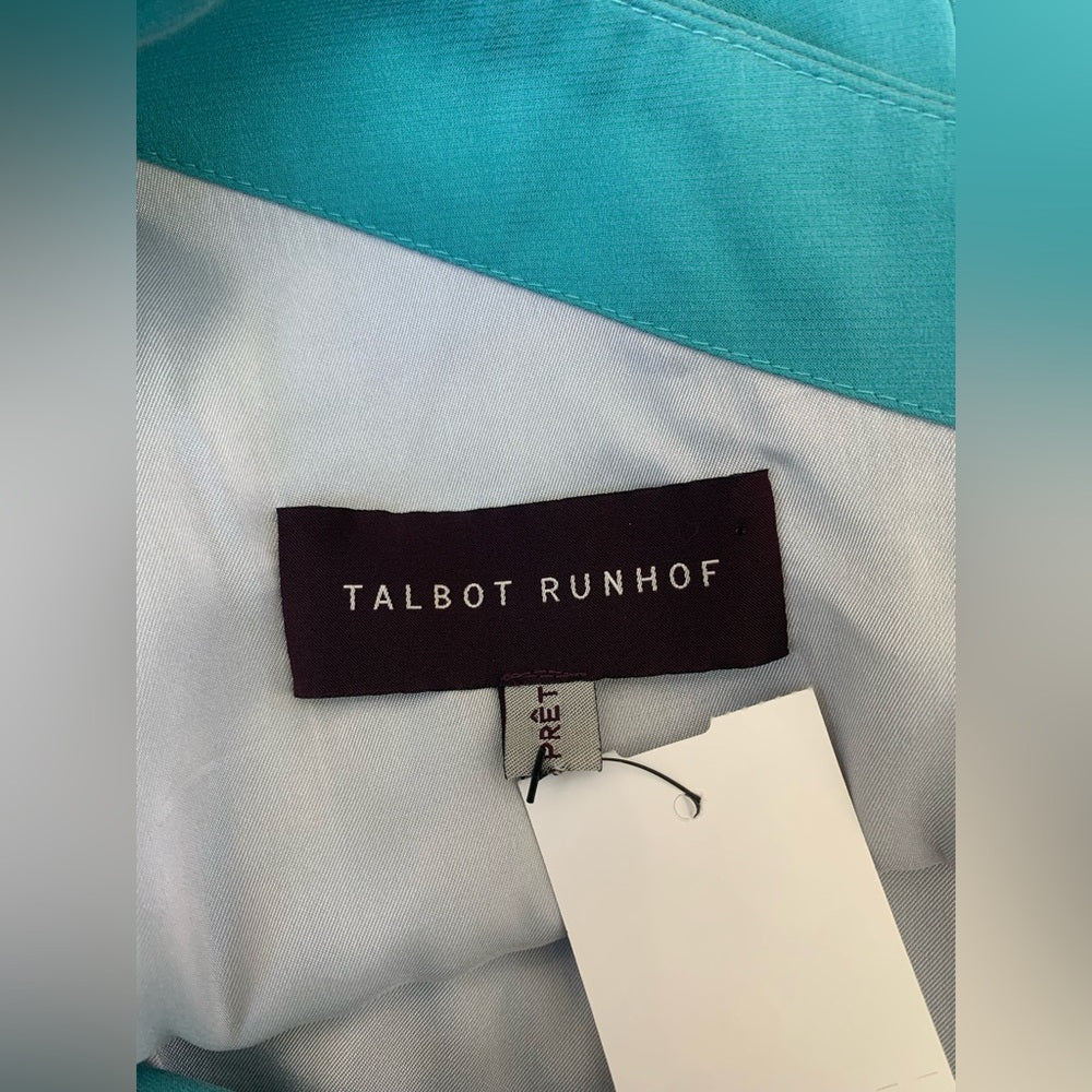 Talbot Runhof Sea Blue Runched Dress