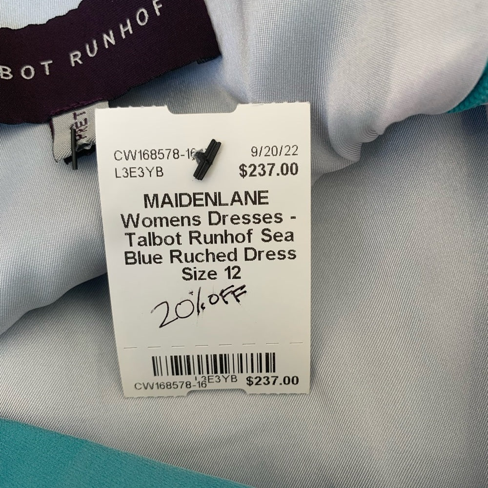 Talbot Runhof Sea Blue Runched Dress