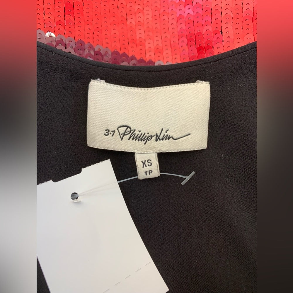 Philip Lim Black Sequin Top