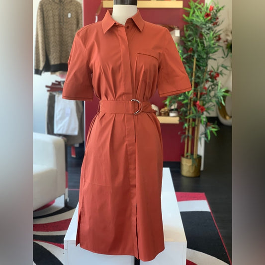 Lafayette 148 Button Up Dress w/ Belt