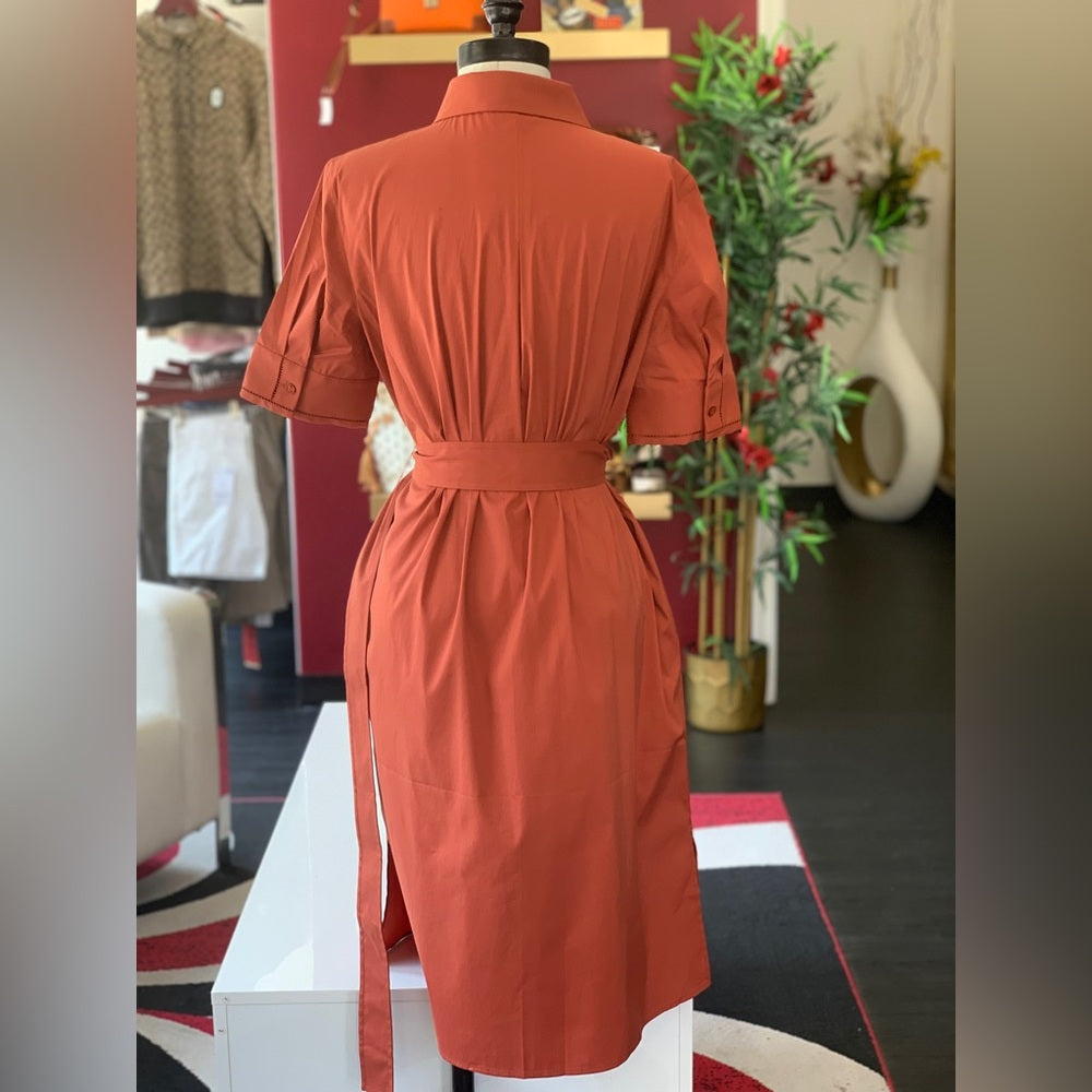 Lafayette 148 Button Up Dress w/ Belt