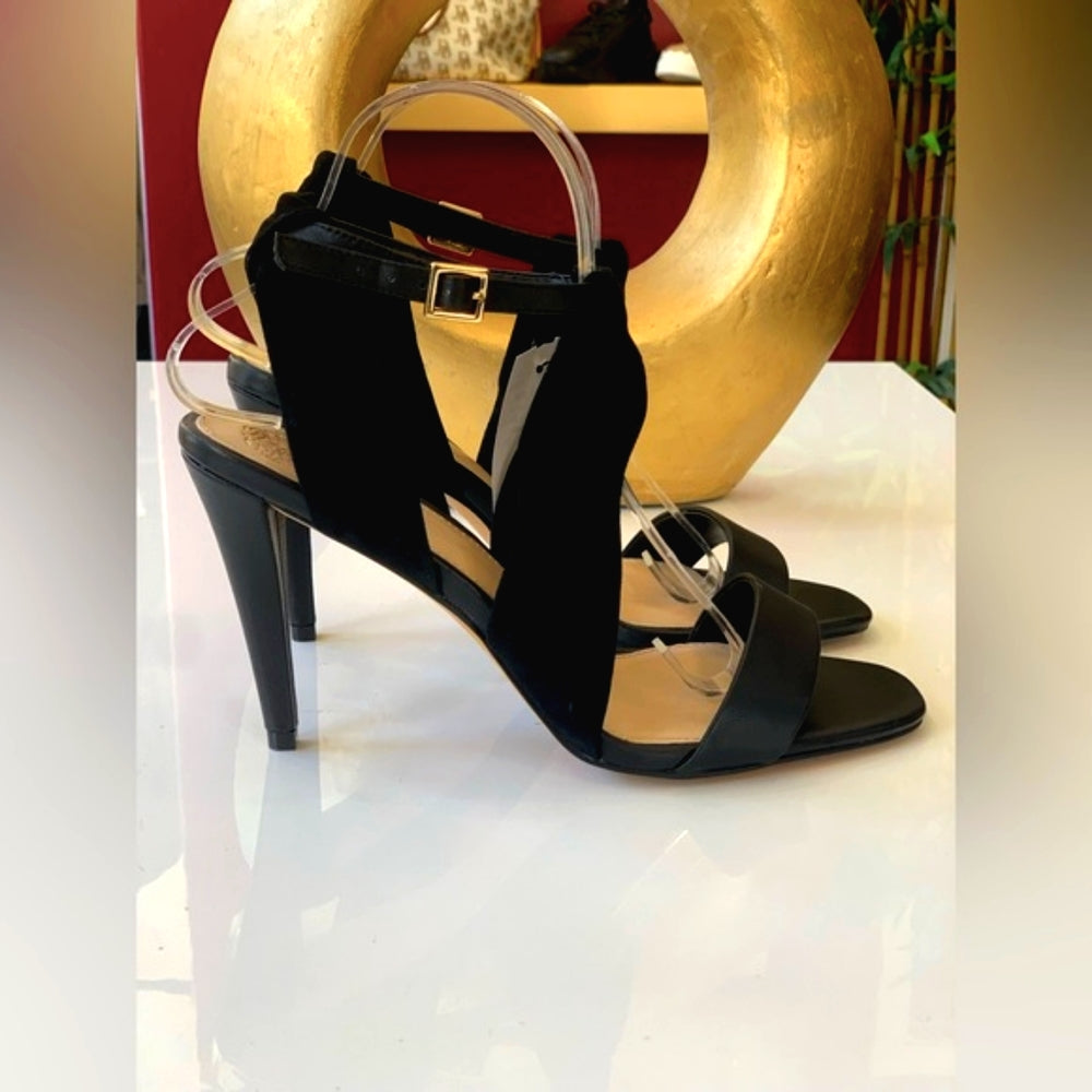Vince Camito Black Kalintine Suede Heeled Sandals