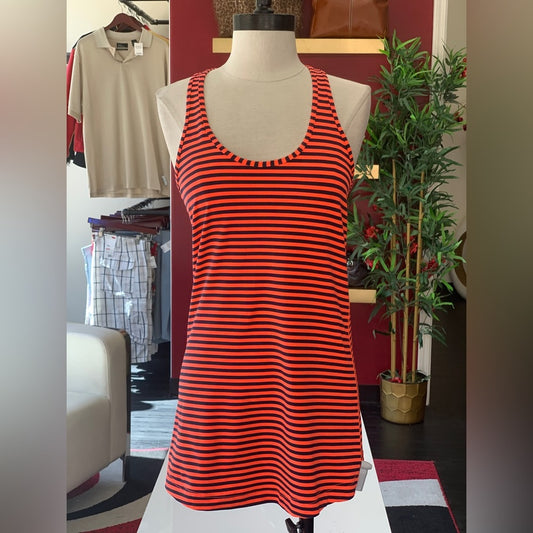 Lululemon Orange Black Stripe Tank
