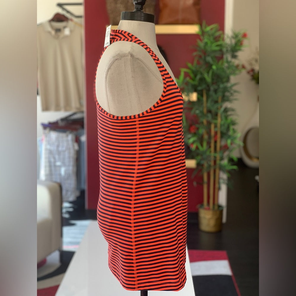Lululemon Orange Black Stripe Tank